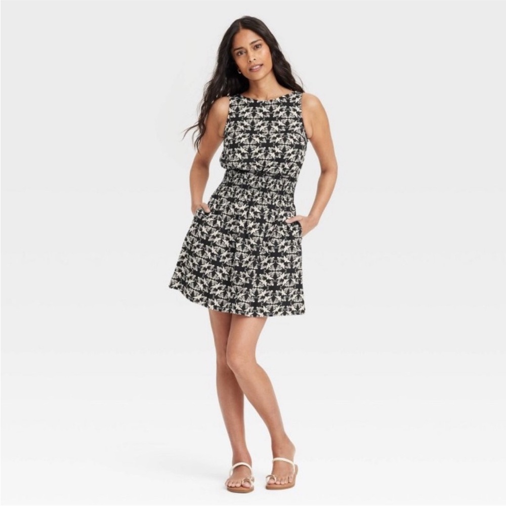 Black and Cream Floral Dress -Universal Thread